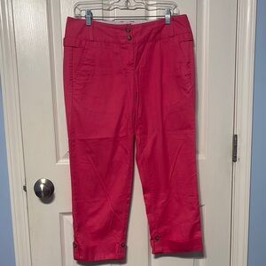 Lands' End Pink Ankle Cropped Pants with Straight Leg